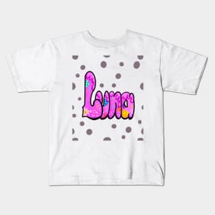 Luna - Flowers and dots Name Luna Kids T-Shirt